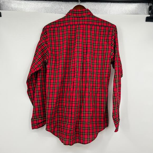 Polo by Ralph Lauren men's red & green plaid holiday winter button down large - Picture 2 of 5
